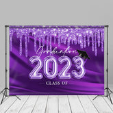 Aperturee - Lila glitzernder Fotohintergrund für die Abschlussfeier 2023